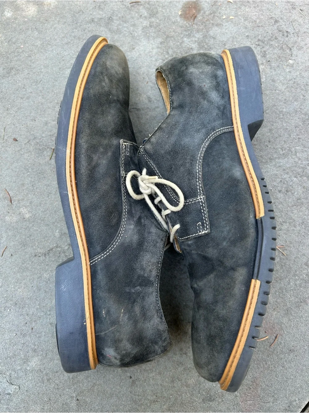 Cole Haan Men's Size 12 Suede Derby Shoes in Dark Blue